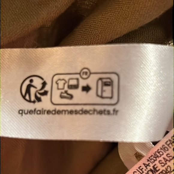 Zara Womens 100% Linen High Rise Wide Leg Pants Khaki tan/brown Md pockets comfy - Picture 8 of 9